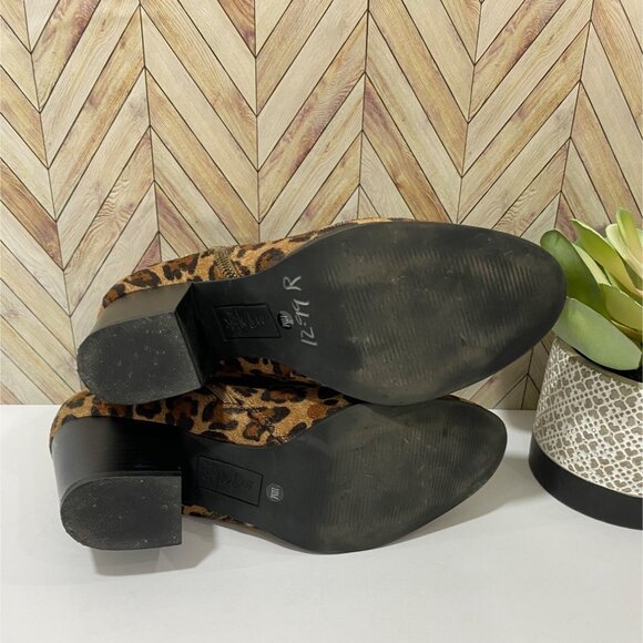 Style & Co Leopard Print Faux Suede High Heel Ankle Boots With Side Zipp Closure - Picture 11 of 13